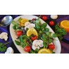Salade de mâche, champignons et tomates